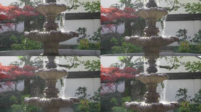 园林景观喷泉水法升格慢镜头