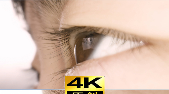 4K明亮眼睛瞳孔微距特写升格