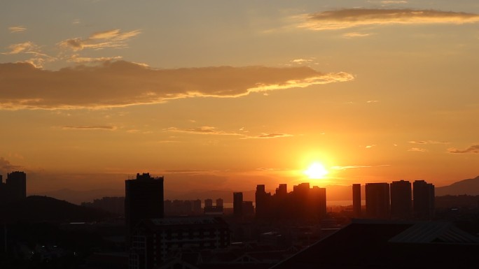 城市日落背景