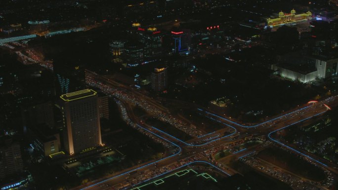 北京国贸桥夜景