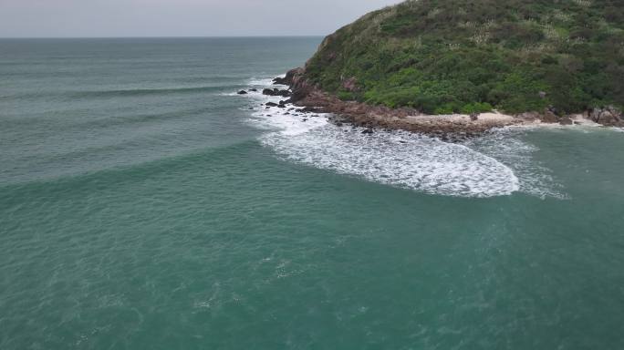 航拍加井岛海岸线