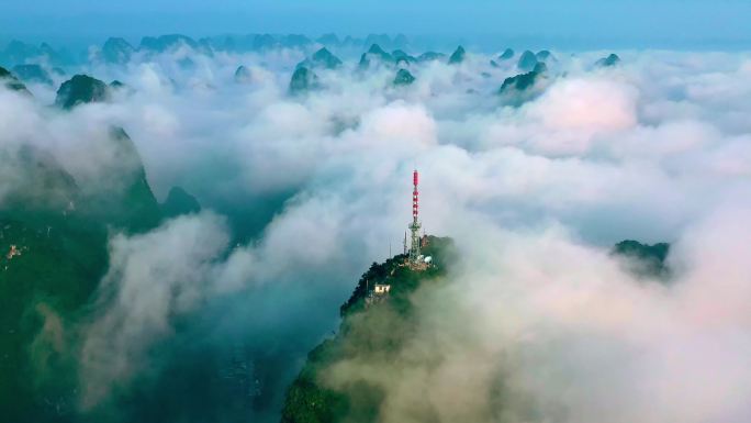 阳朔 云海 航拍 风景 旅行