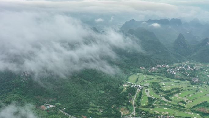 尧山 延时 桂林 航拍 风景