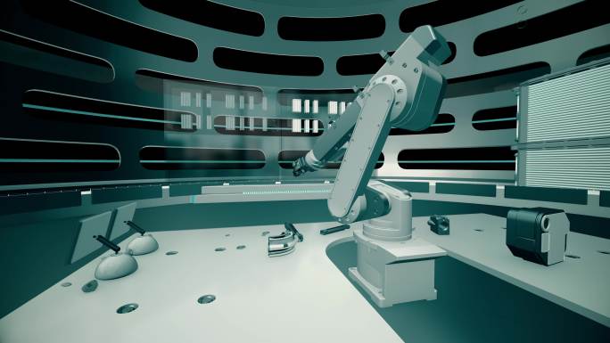 机械手臂加工生产制造三维动画视频素材