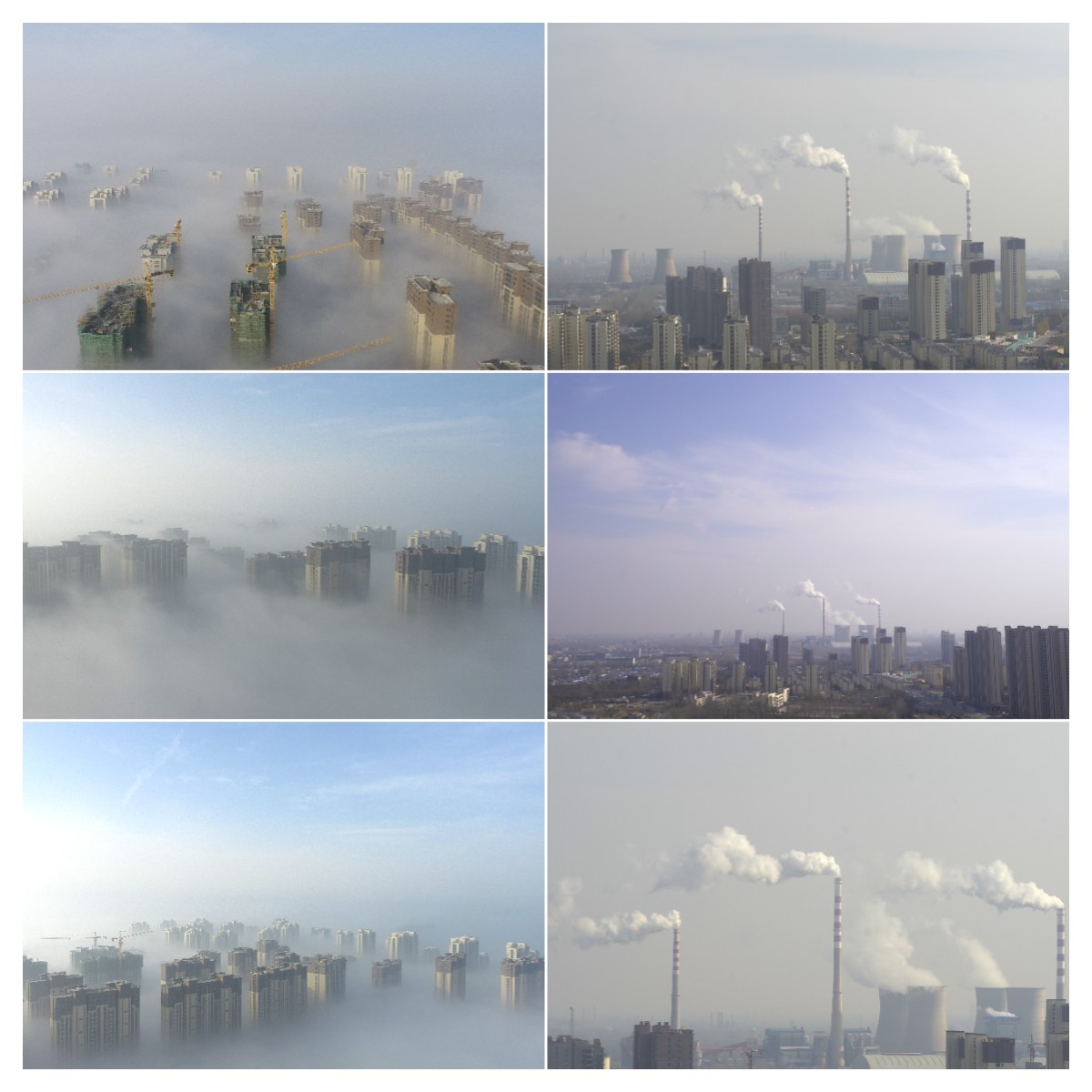 原创4k大气环境污染云层雾霾