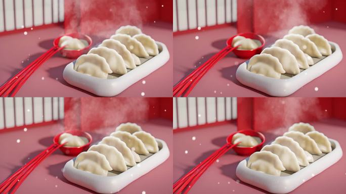冬至吃水饺子唯美动画动态背景