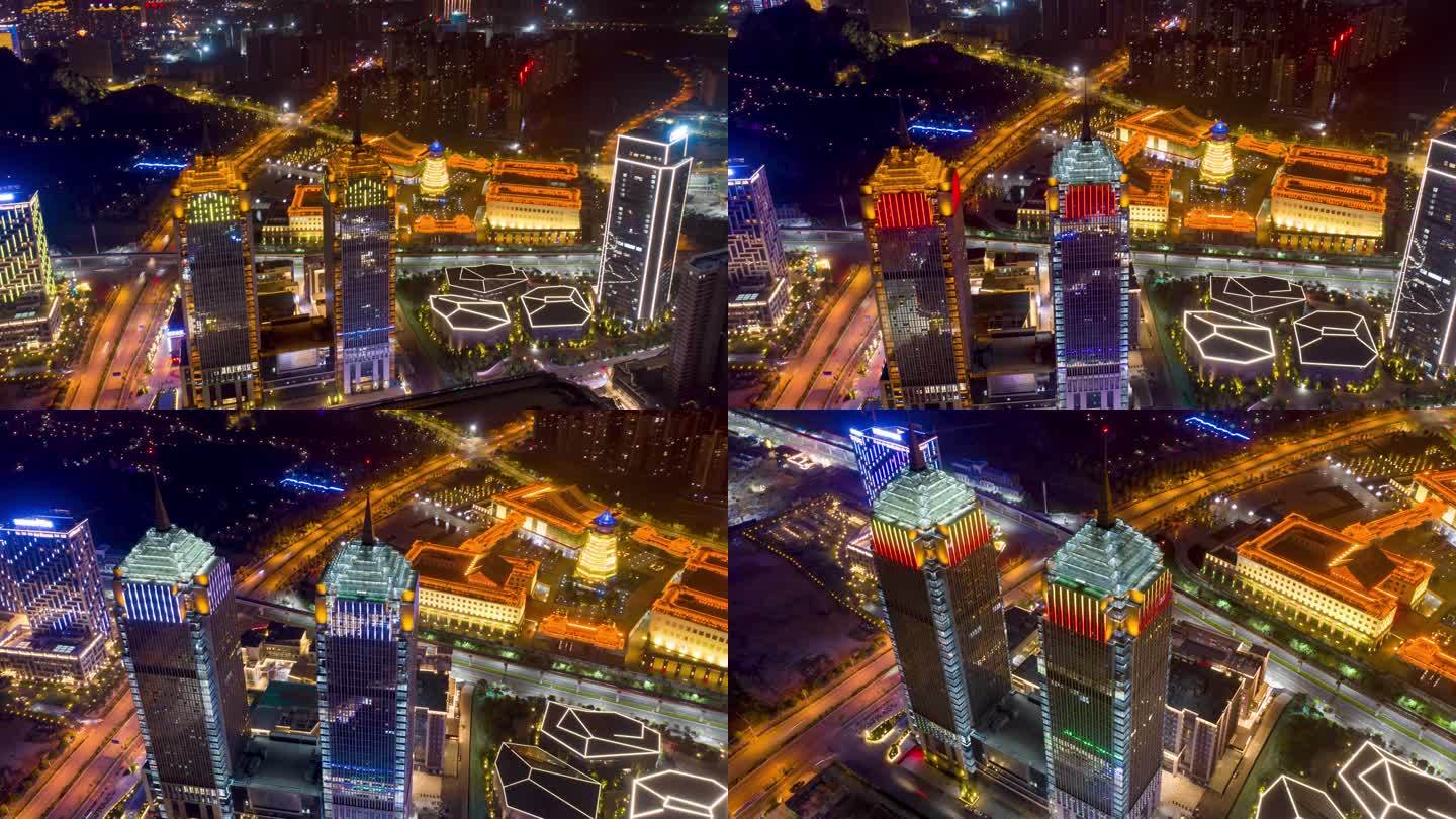 桂林 航拍  延时 第一高楼 夜景