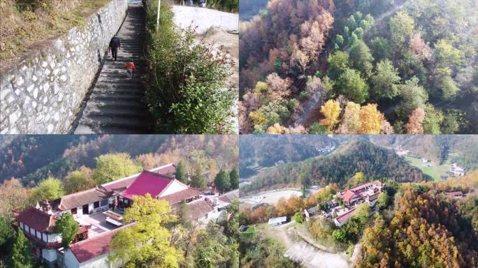 汉中城固陈家寨弥勒寺青山绿水秀美风光