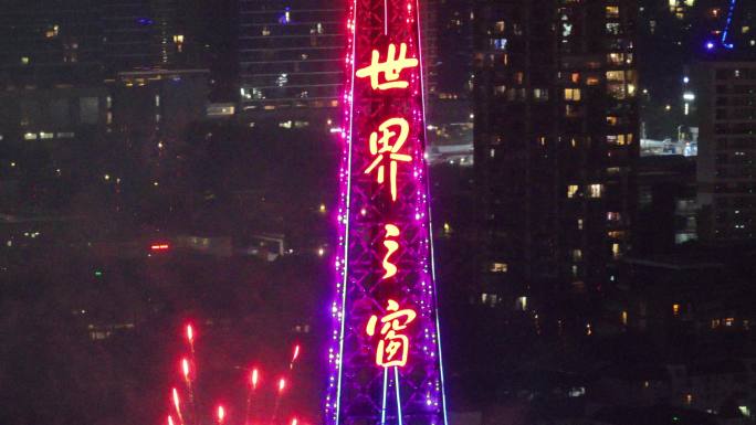 深圳世界之窗夜景烟花 裁切竖屏