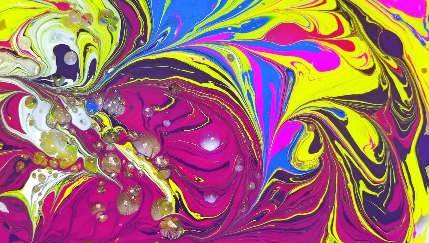 万能彩色水墨艺术水拓画过场迷幻视觉素材