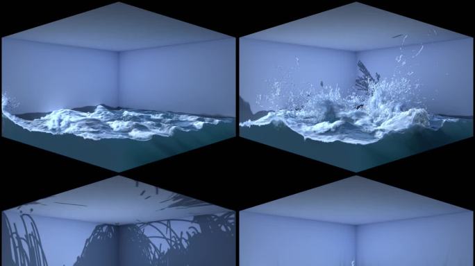鲸鱼跳水裸眼3D素材