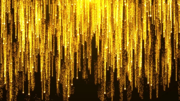 金色粒子瀑布 粒子雨