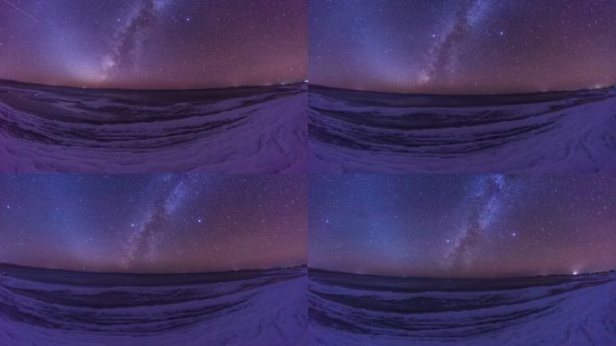 青海湖银河星空延时摄影