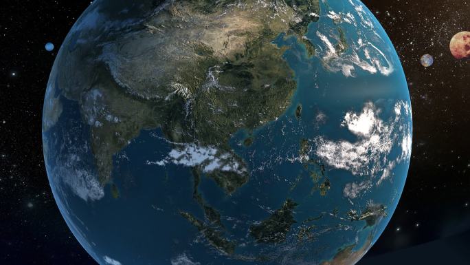 卫星俯冲地球穿过大气层云雾带通道