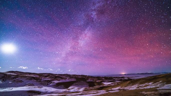 青海湖沙漠星空