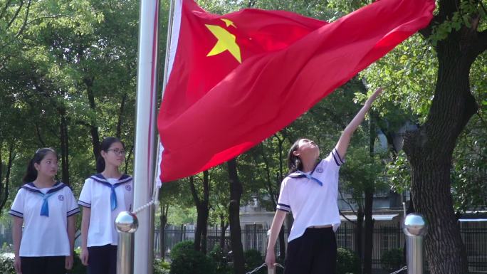 中学生升旗仪式慢动作
