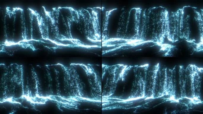 宽屏粒子瀑布水流舞台背景_粗犷版