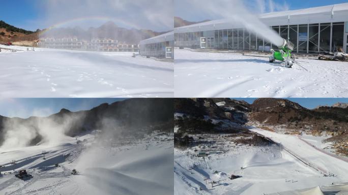 滑雪场雪机人工造雪彩虹