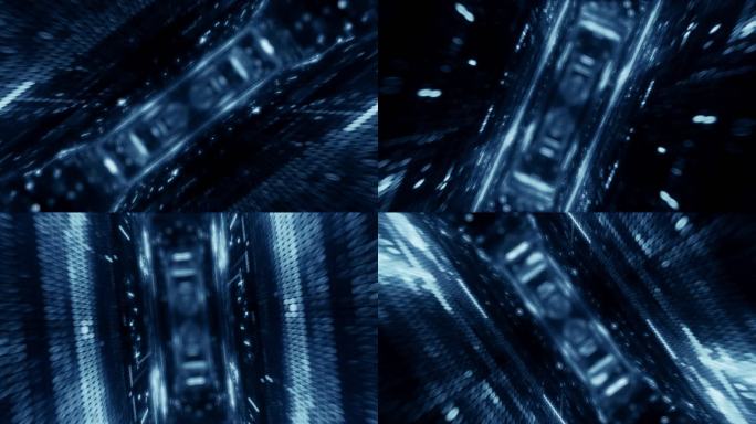 蓝色科技时空隧道穿梭视频素材