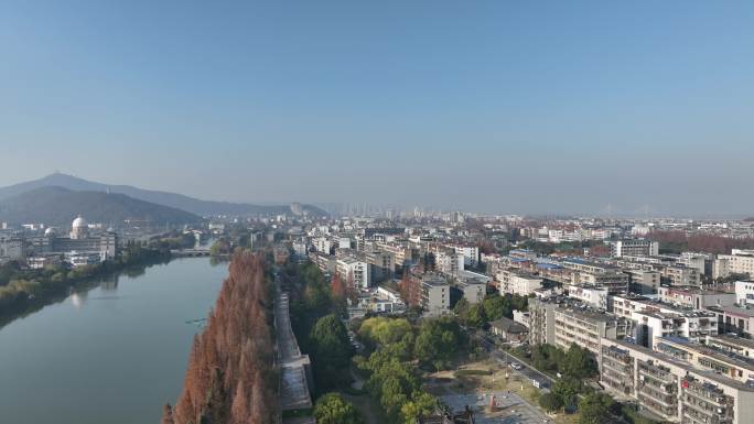 航拍华夏第一池襄阳古城护城河城市风光