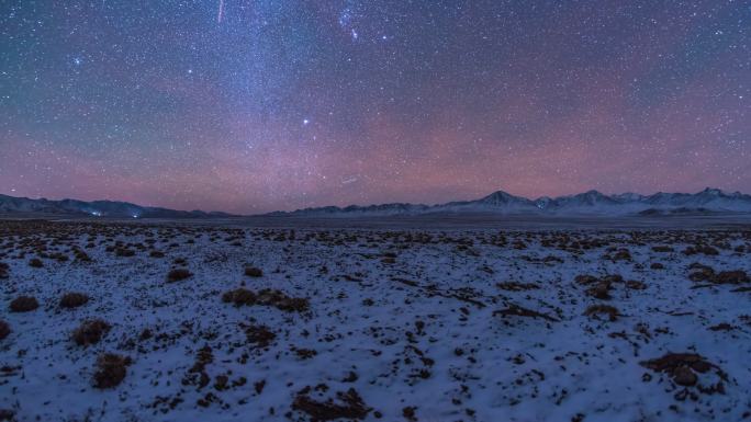 祁连县雪山星空星轨