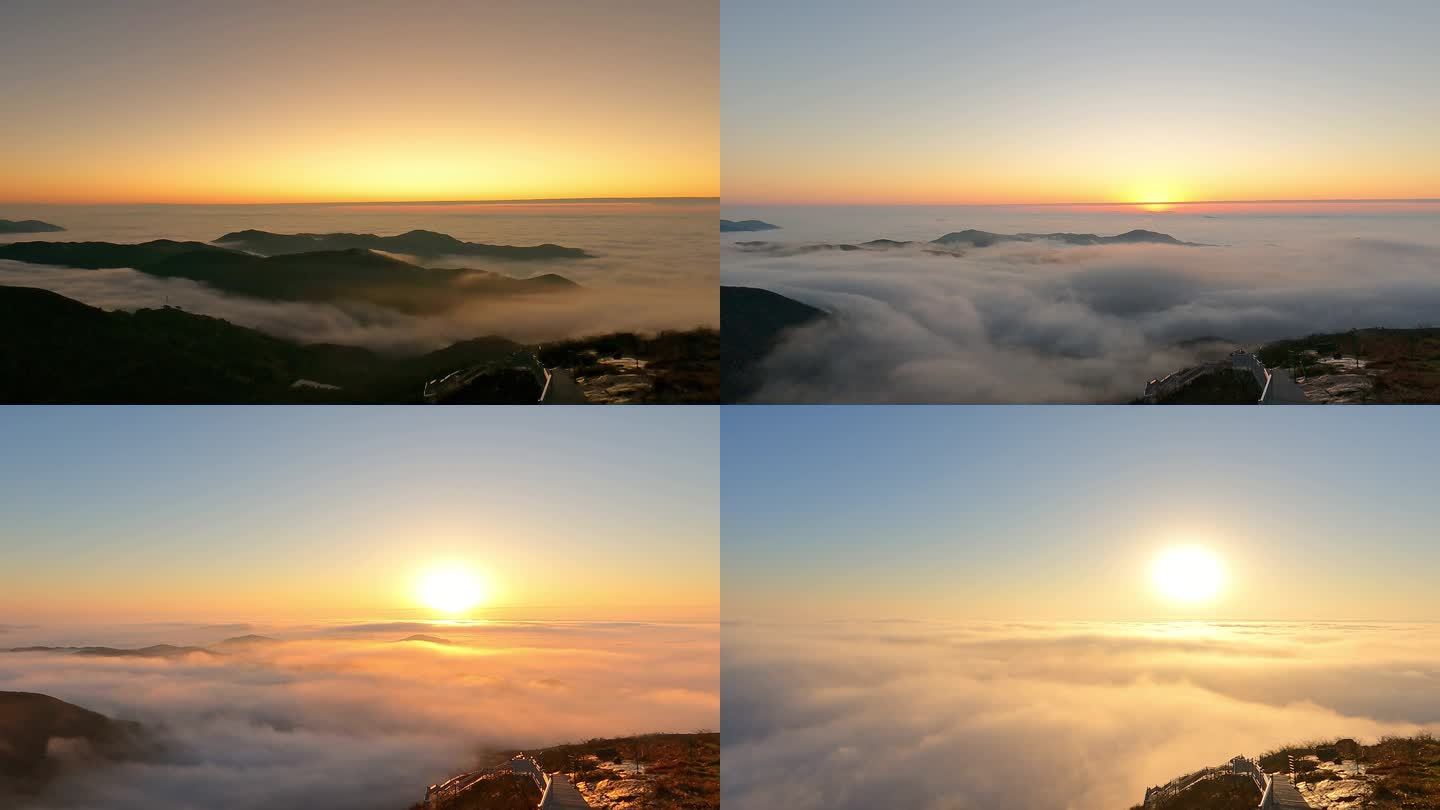 在东白山记录下的一次完整的云海日出