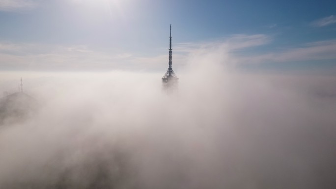 大连绿山电视塔航拍延时