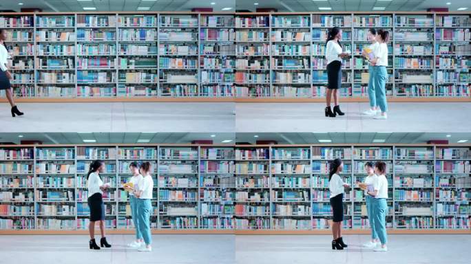 【4K】图书馆美女聊天