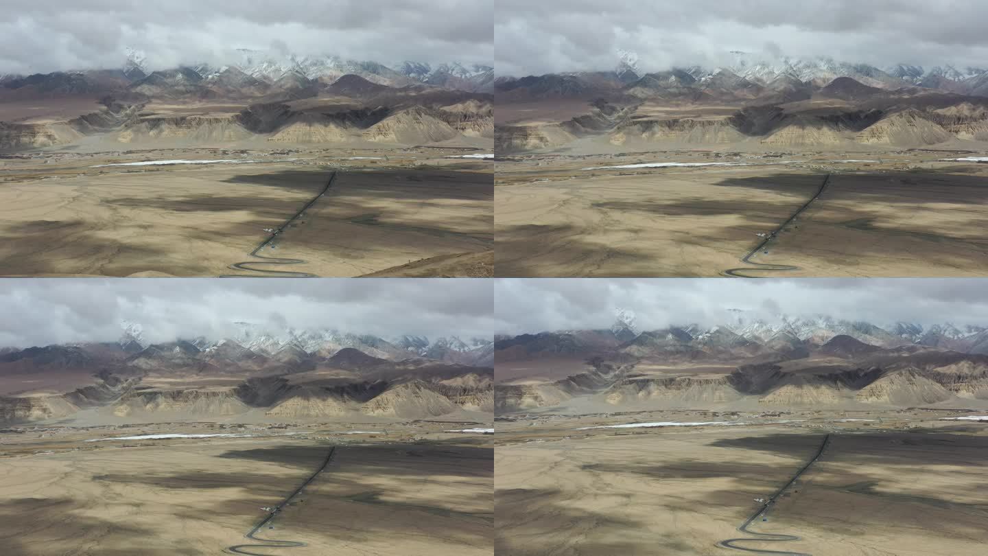 航拍新疆南疆帕米尔高原盘龙古道