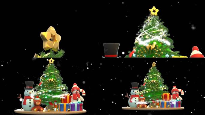 圣诞节的3D梦幻唯美圣诞树-横板