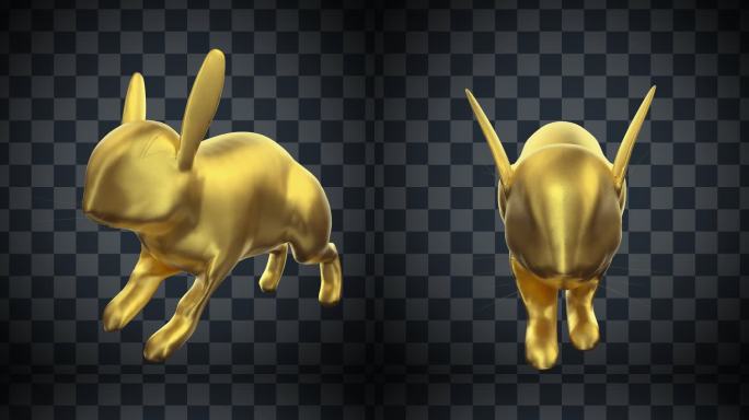 金色兔子奔跑视频素材