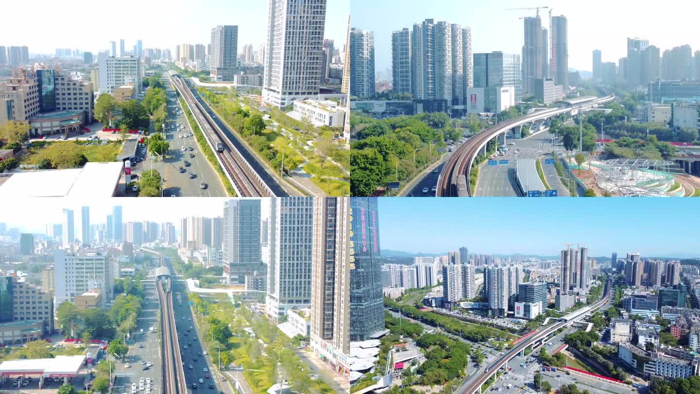 4K高清 深圳地铁3号线龙城广场站航拍