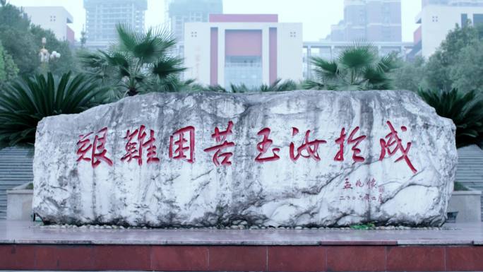 【4K】广场上的书法石刻