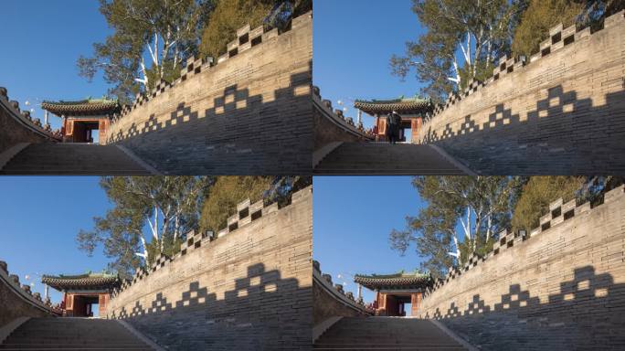 4K延时拍摄北京北海公园围城城墙光影变化