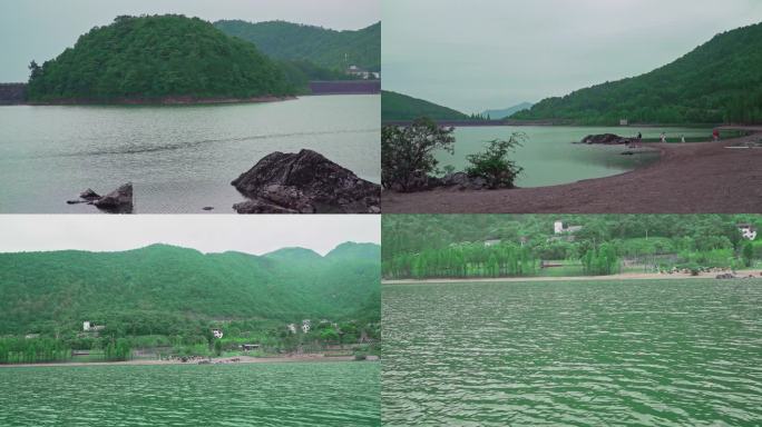 游湖 湖面波光粼粼 绿色 植物