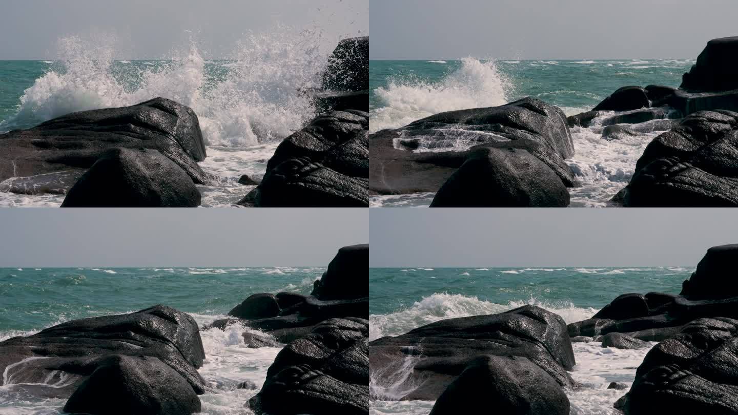 海岸浪涛-慢镜头