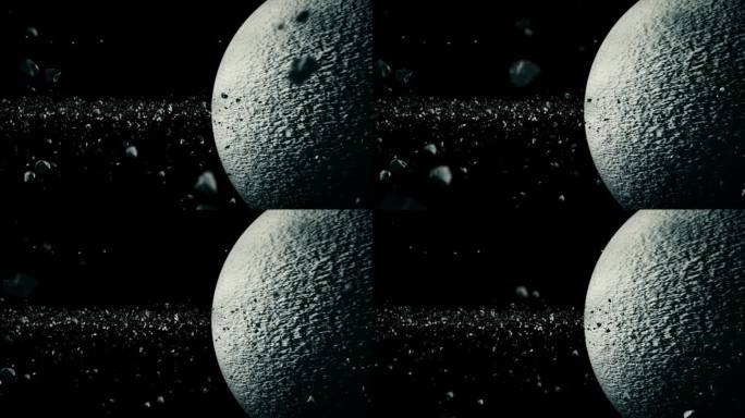 黑暗系宇宙陨石环绕三维动画视频素材