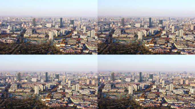 济南市交通建筑历下区经十路城市天际线