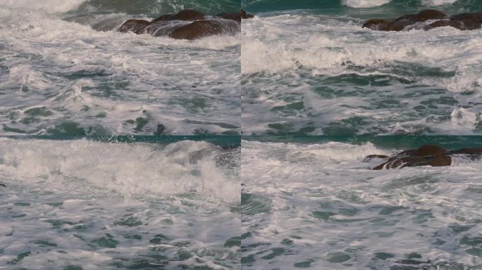 阳光海岸水面浪涛-慢镜头