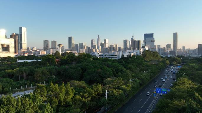 深圳大学航拍 南山高楼 荔香公园