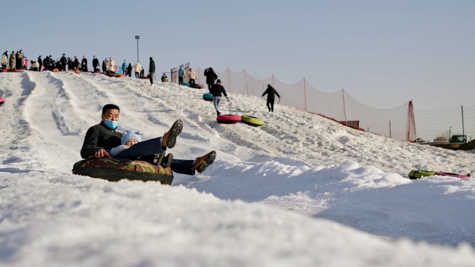【4K】滑雪场 冬季娱乐项目