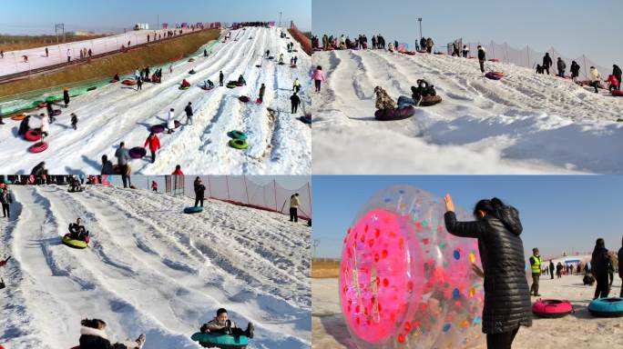 【4K】滑雪场 冬季娱乐项目