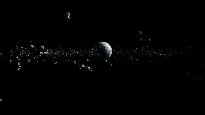 浩瀚黑暗星球陨石冲屏坠落三维动画视频素材