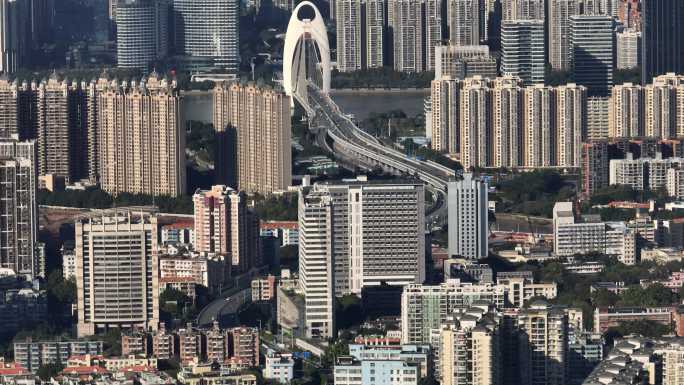 广州海珠区新光高速猎德大桥全貌