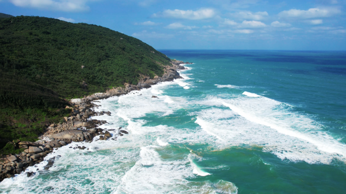 航拍海浪海波浪海岸海洋