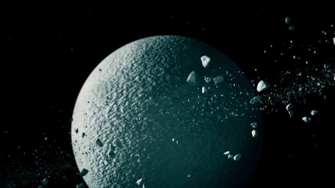 神秘黑暗星球陨石飘动三维动画视频素材