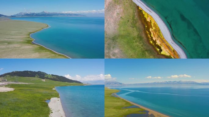 新疆 赛里木湖  4K航拍 素材 合集