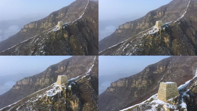 航拍山西岢岚宋长城雪景