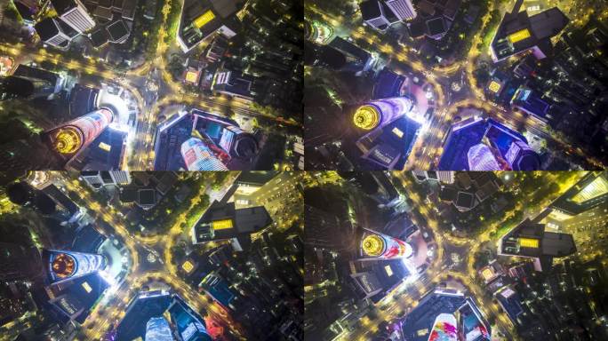 【4k】南京新街口上帝视角航拍延时摄影
