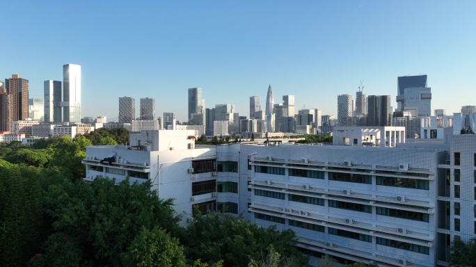 深圳大学航拍 南山高楼 荔香公园